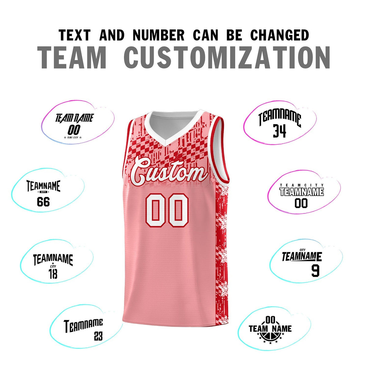 Custom Light Pink Mosaic Stars Pattern Sports Uniform Basketball Jersey|KXKSHOP