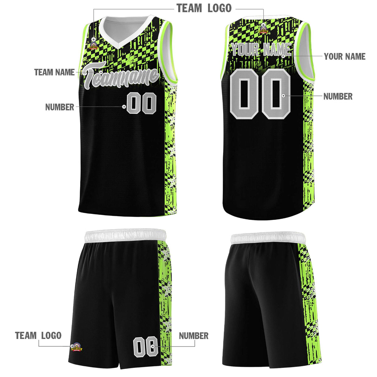 Custom Black Mosaic Stars Pattern Sports Uniform Basketball Jersey|KXKSHOP