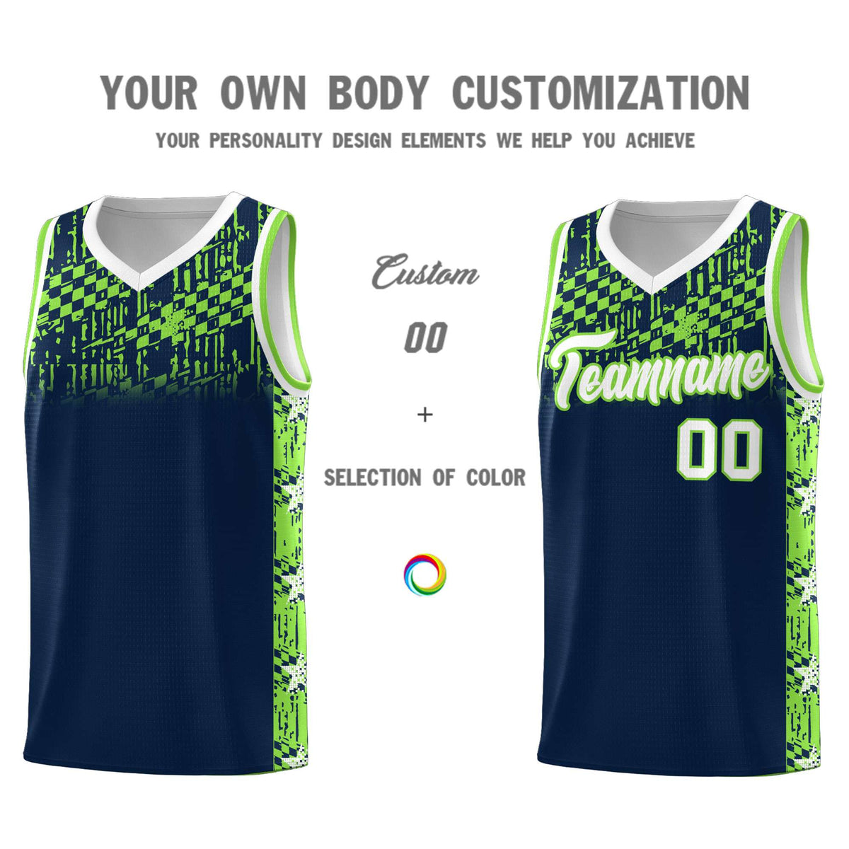 Custom Navy Mosaic Stars Pattern Sports Uniform Basketball Jersey|KXKSHOP