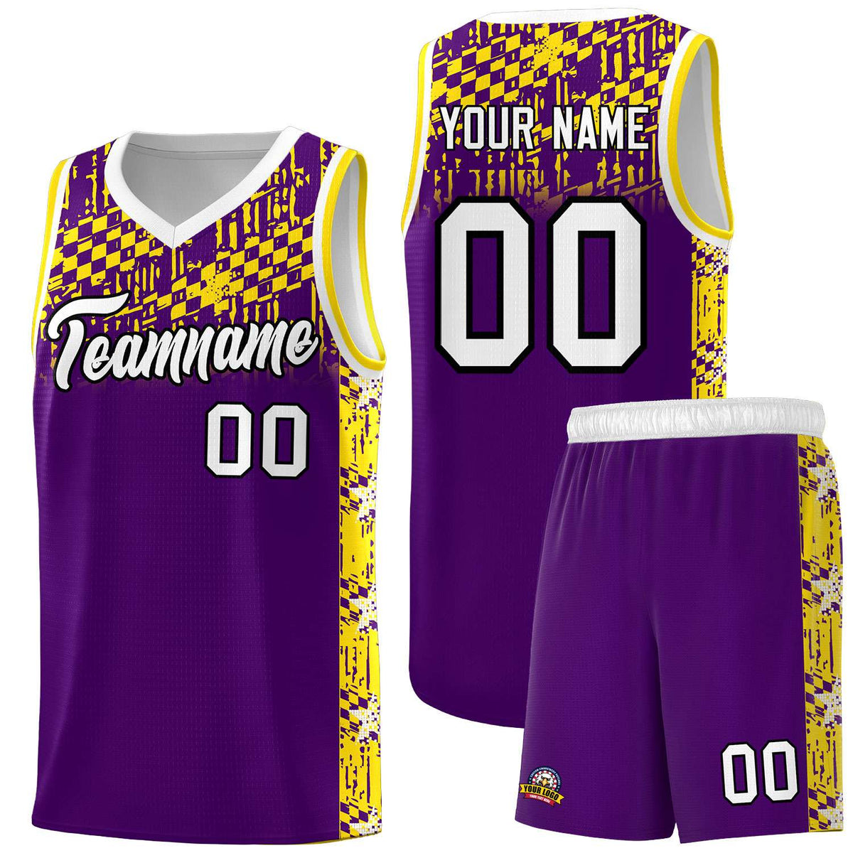 Custom Purple Mosaic Stars Pattern Sports Uniform Basketball Jersey|KXKSHOP
