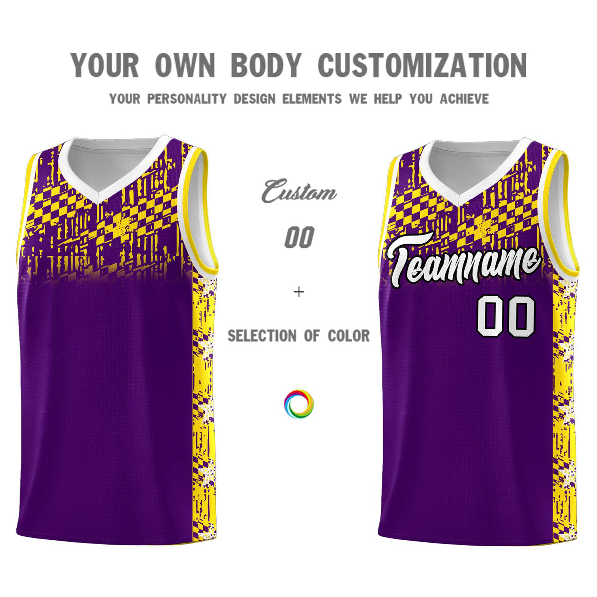 Custom Purple Mosaic Stars Pattern Sports Uniform Basketball Jersey|KXKSHOP