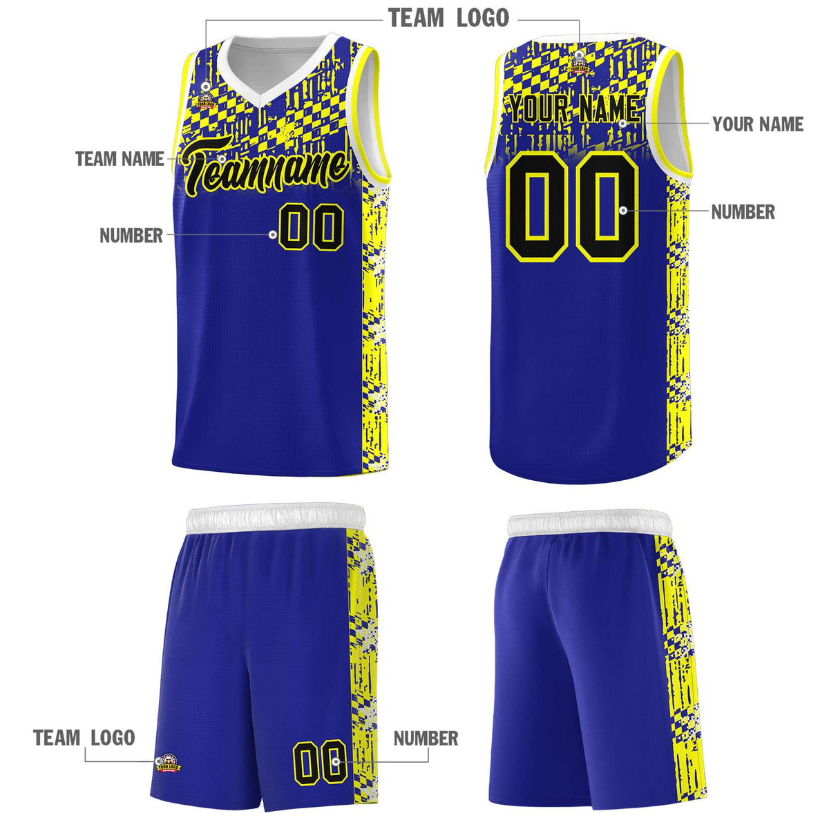 Custom Royal Mosaic Stars Pattern Sports Uniform Basketball Jersey|KXKSHOP