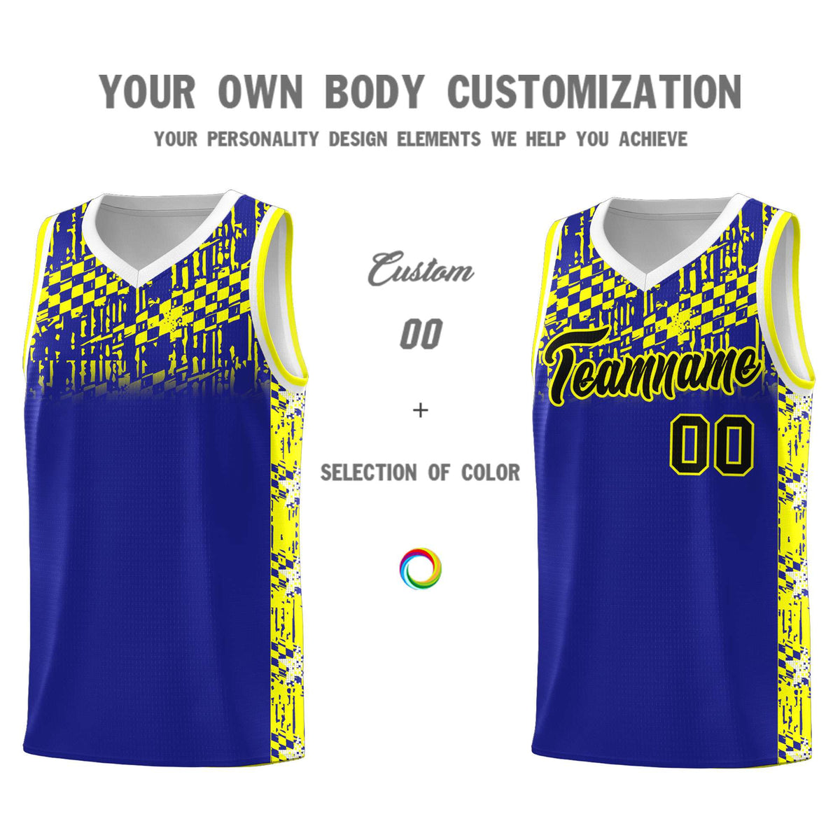 Custom Royal Mosaic Stars Pattern Sports Uniform Basketball Jersey|KXKSHOP