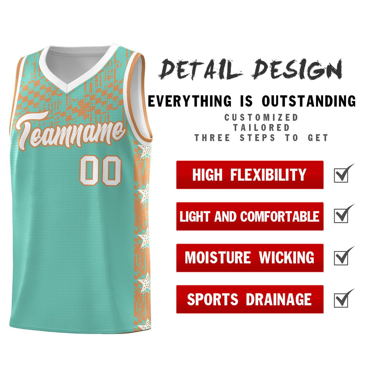 Custom Bright Green Mosaic Stars Pattern Sports Uniform Basketball Jersey|KXKSHOP