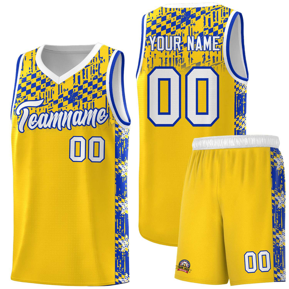Custom Gold Mosaic Stars Pattern Sports Uniform Basketball Jersey|KXKSHOP
