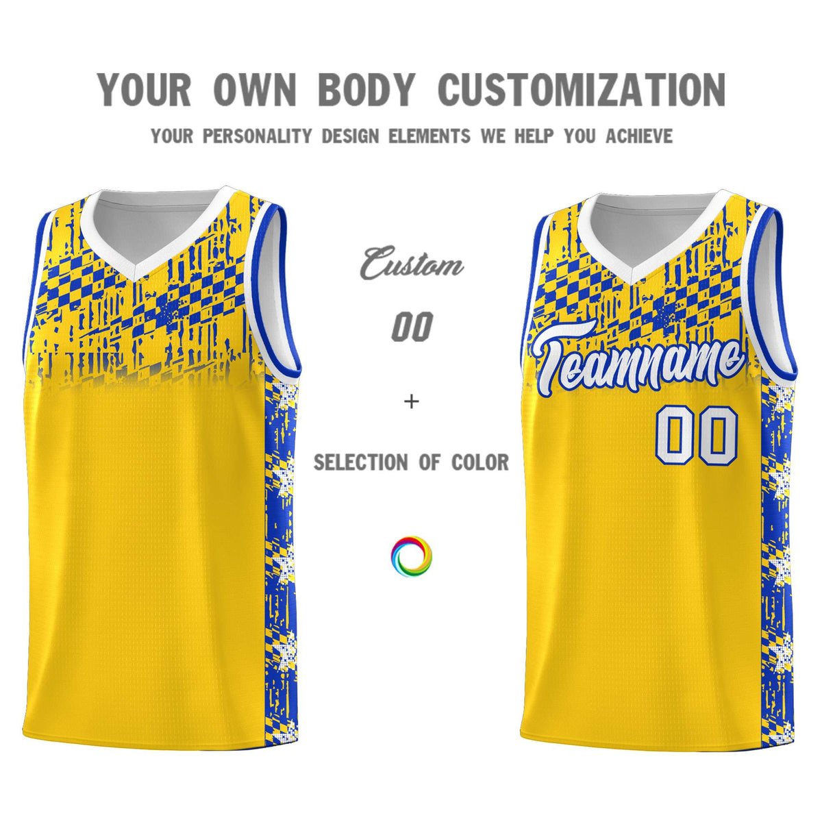 Custom Gold Mosaic Stars Pattern Sports Uniform Basketball Jersey|KXKSHOP