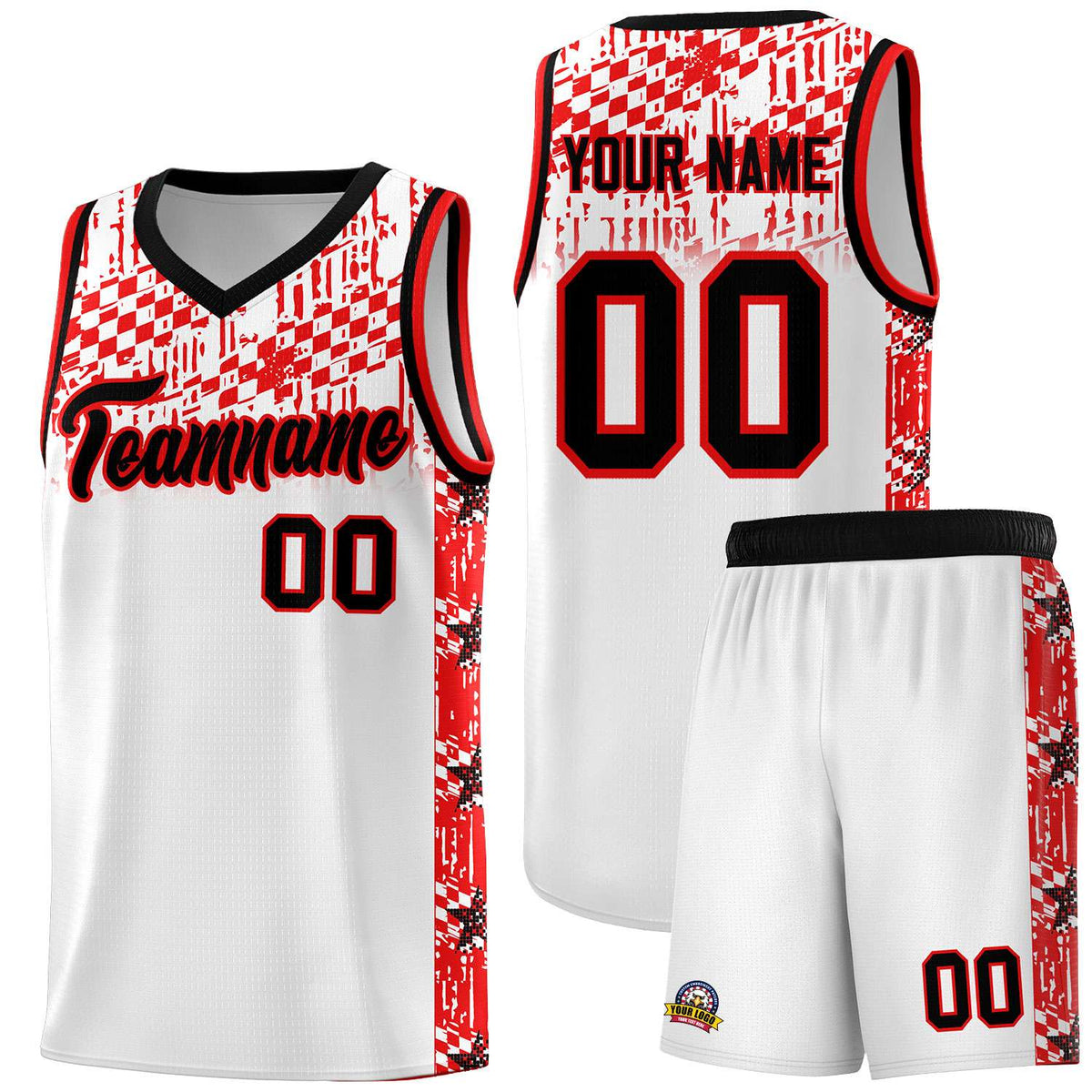 Custom White Mosaic Stars Pattern Sports Uniform Basketball Jersey|KXKSHOP