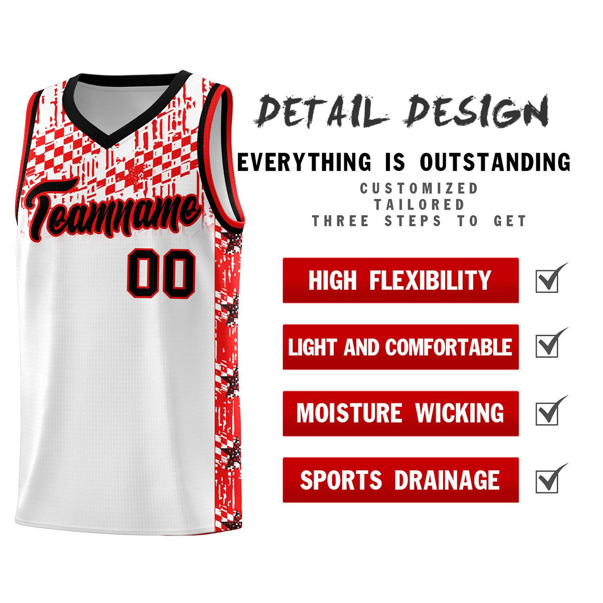 Custom White Mosaic Stars Pattern Sports Uniform Basketball Jersey|KXKSHOP