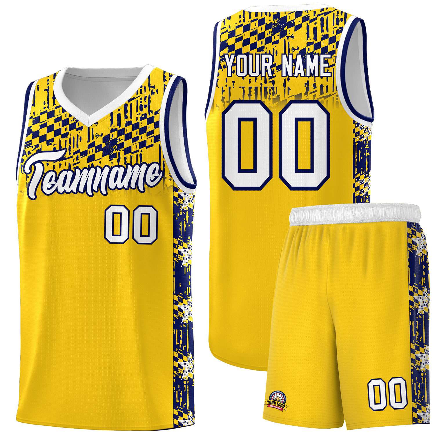 Custom Gold Mosaic Stars Pattern Sports Uniform Basketball Jersey|KXKSHOP