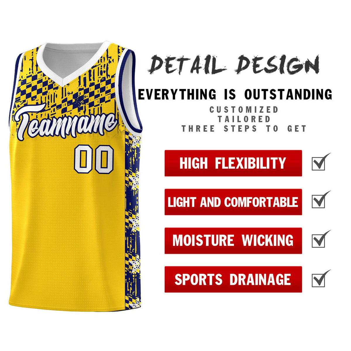 Custom Gold Mosaic Stars Pattern Sports Uniform Basketball Jersey|KXKSHOP