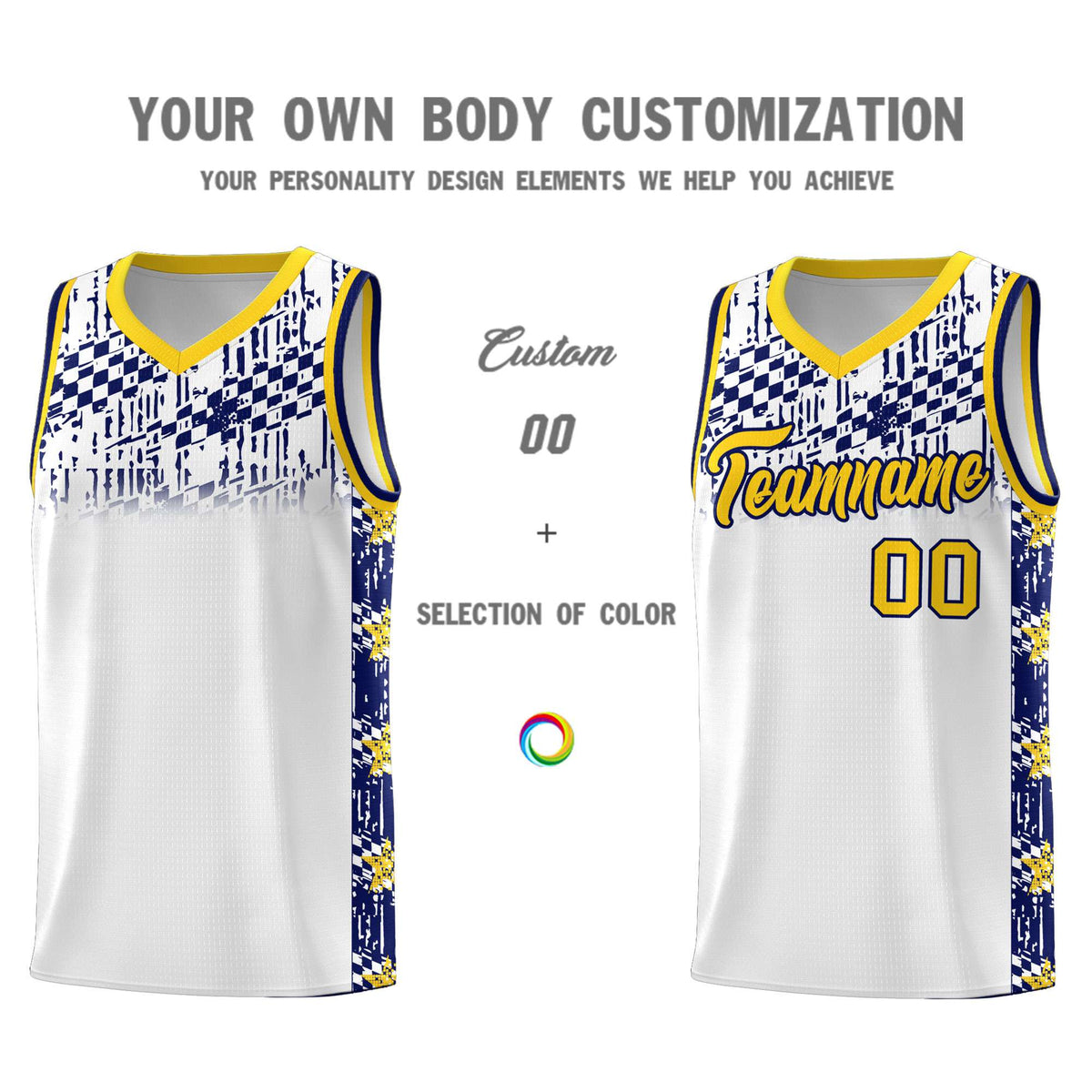 Custom White Mosaic Stars Pattern Sports Uniform Basketball Jersey|KXKSHOP
