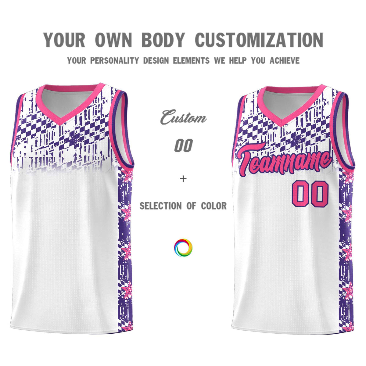 Custom White Mosaic Stars Pattern Sports Uniform Basketball Jersey|KXKSHOP