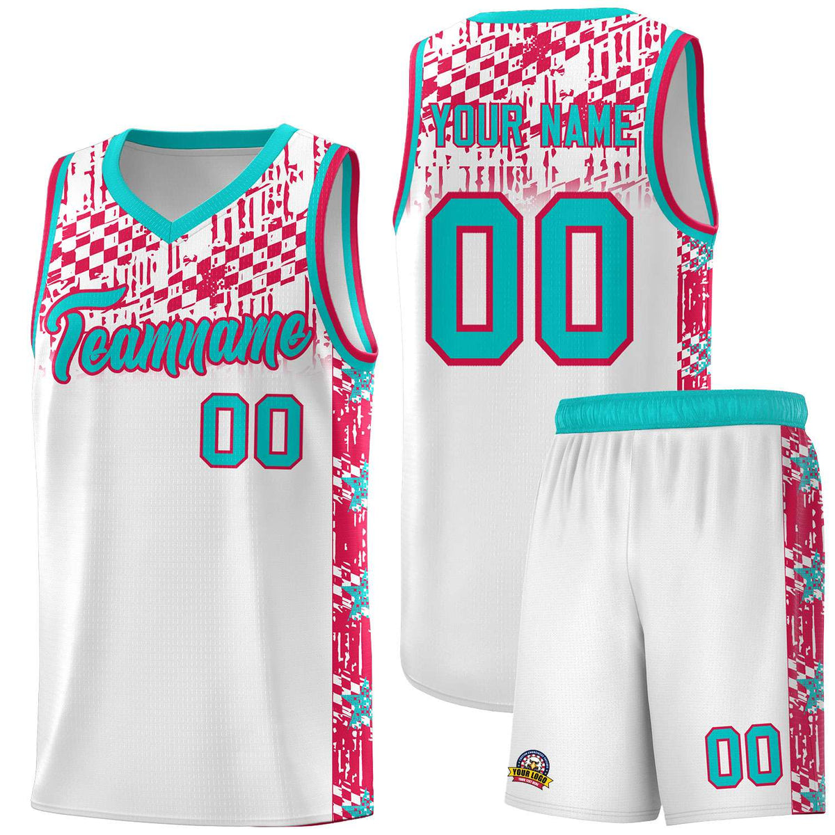 Custom White Mosaic Stars Pattern Sports Uniform Basketball Jersey|KXKSHOP