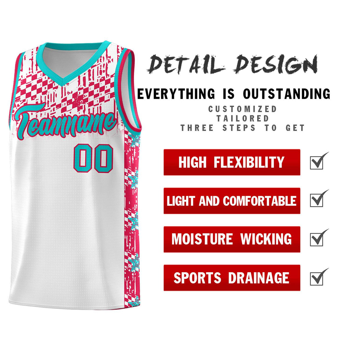 Custom White Mosaic Stars Pattern Sports Uniform Basketball Jersey|KXKSHOP