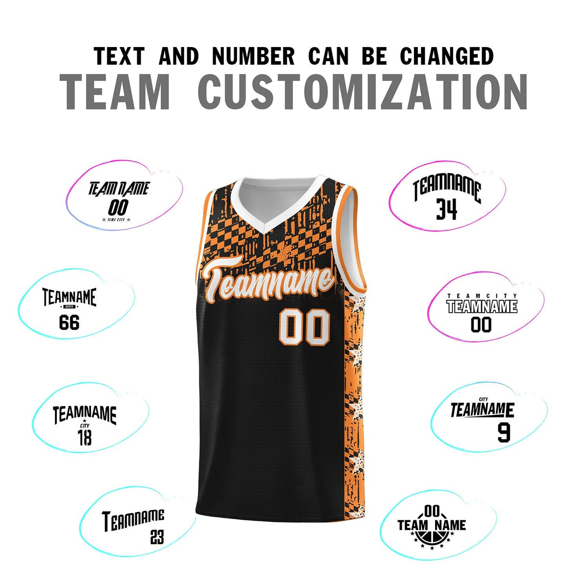 Custom Black Mosaic Stars Pattern Sports Uniform Basketball Jersey|KXKSHOP