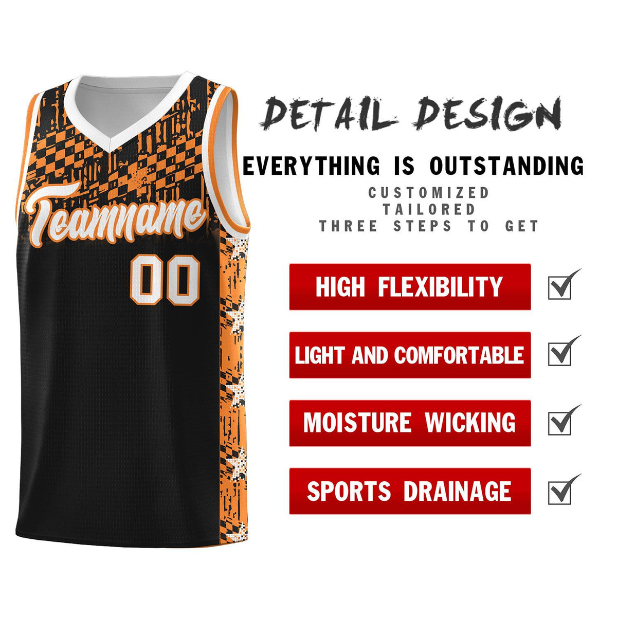 Custom Black Mosaic Stars Pattern Sports Uniform Basketball Jersey|KXKSHOP