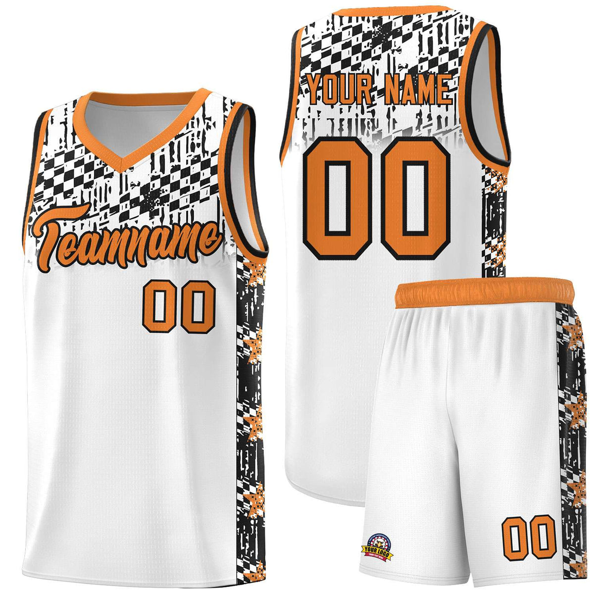Custom White Mosaic Stars Pattern Sports Uniform Basketball Jersey|KXKSHOP