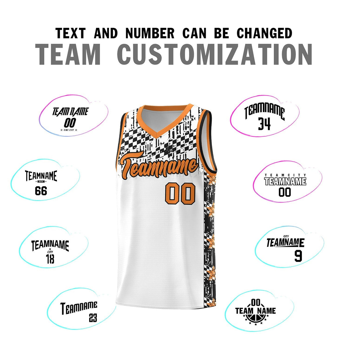 Custom White Mosaic Stars Pattern Sports Uniform Basketball Jersey|KXKSHOP