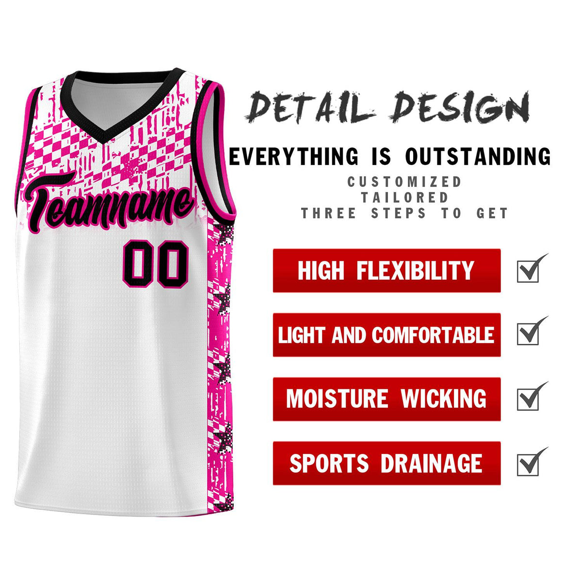 Custom White Mosaic Stars Pattern Sports Uniform Basketball Jersey|KXKSHOP