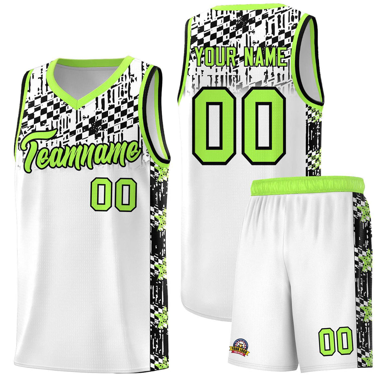 Custom White Mosaic Stars Pattern Sports Uniform Basketball Jersey|KXKSHOP