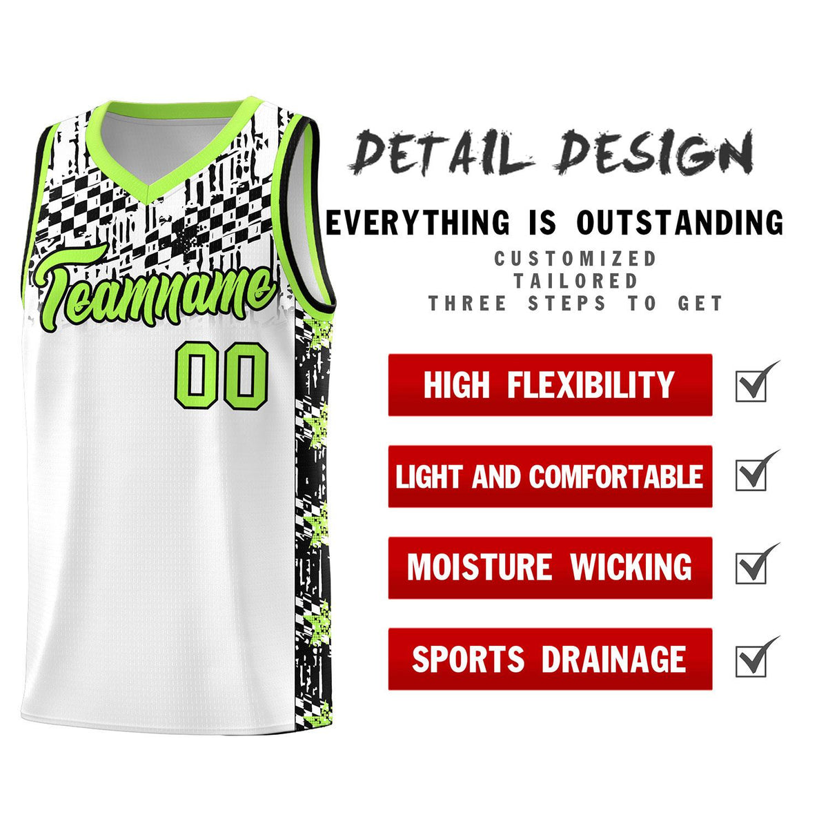 Custom White Mosaic Stars Pattern Sports Uniform Basketball Jersey|KXKSHOP