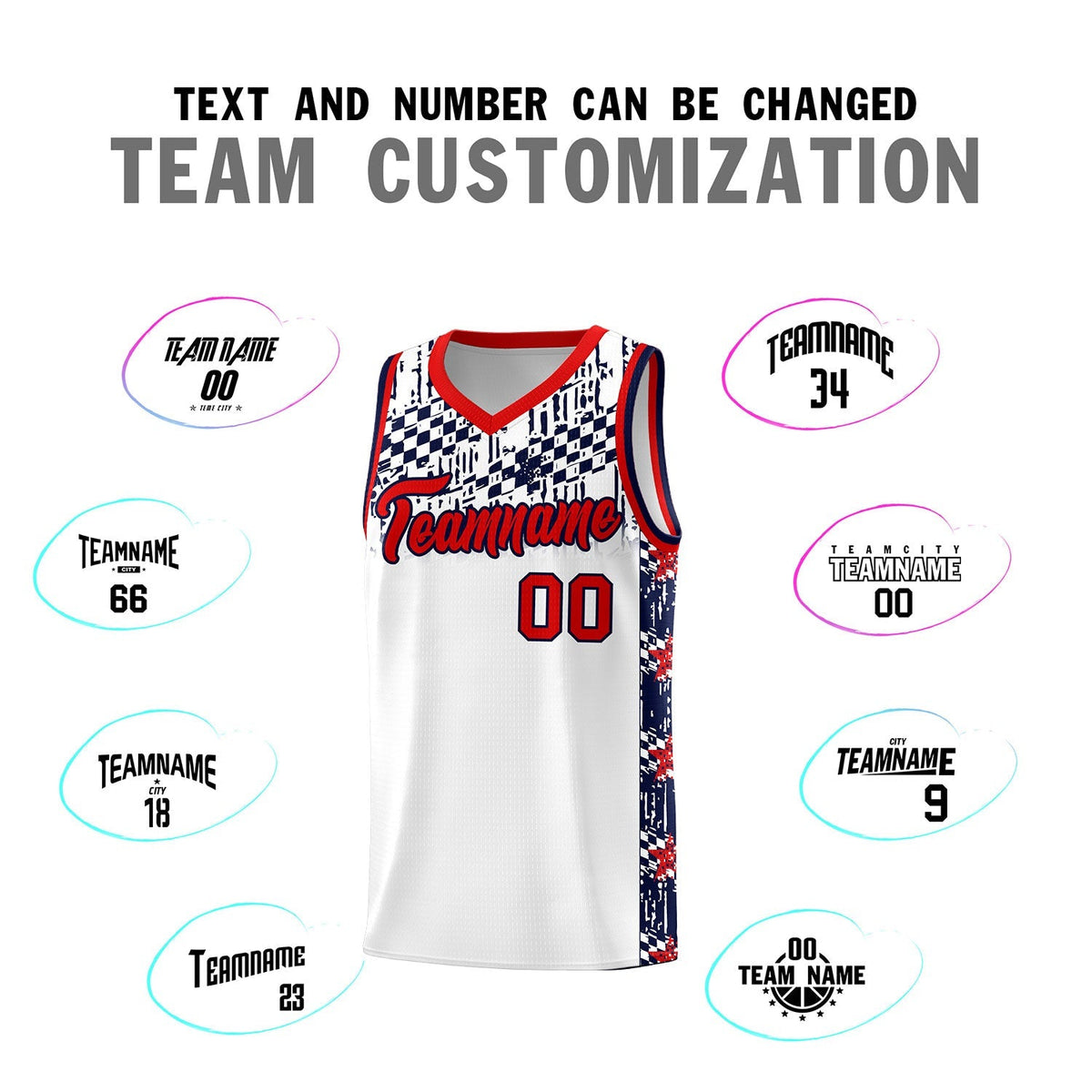 Custom White Mosaic Stars Pattern Sports Uniform Basketball Jersey|KXKSHOP