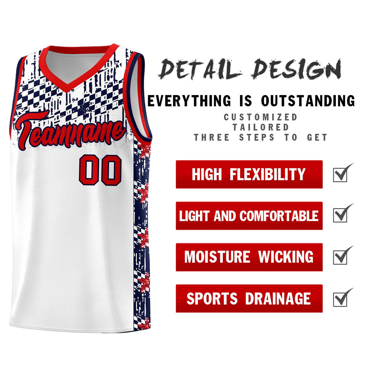 Custom White Mosaic Stars Pattern Sports Uniform Basketball Jersey|KXKSHOP