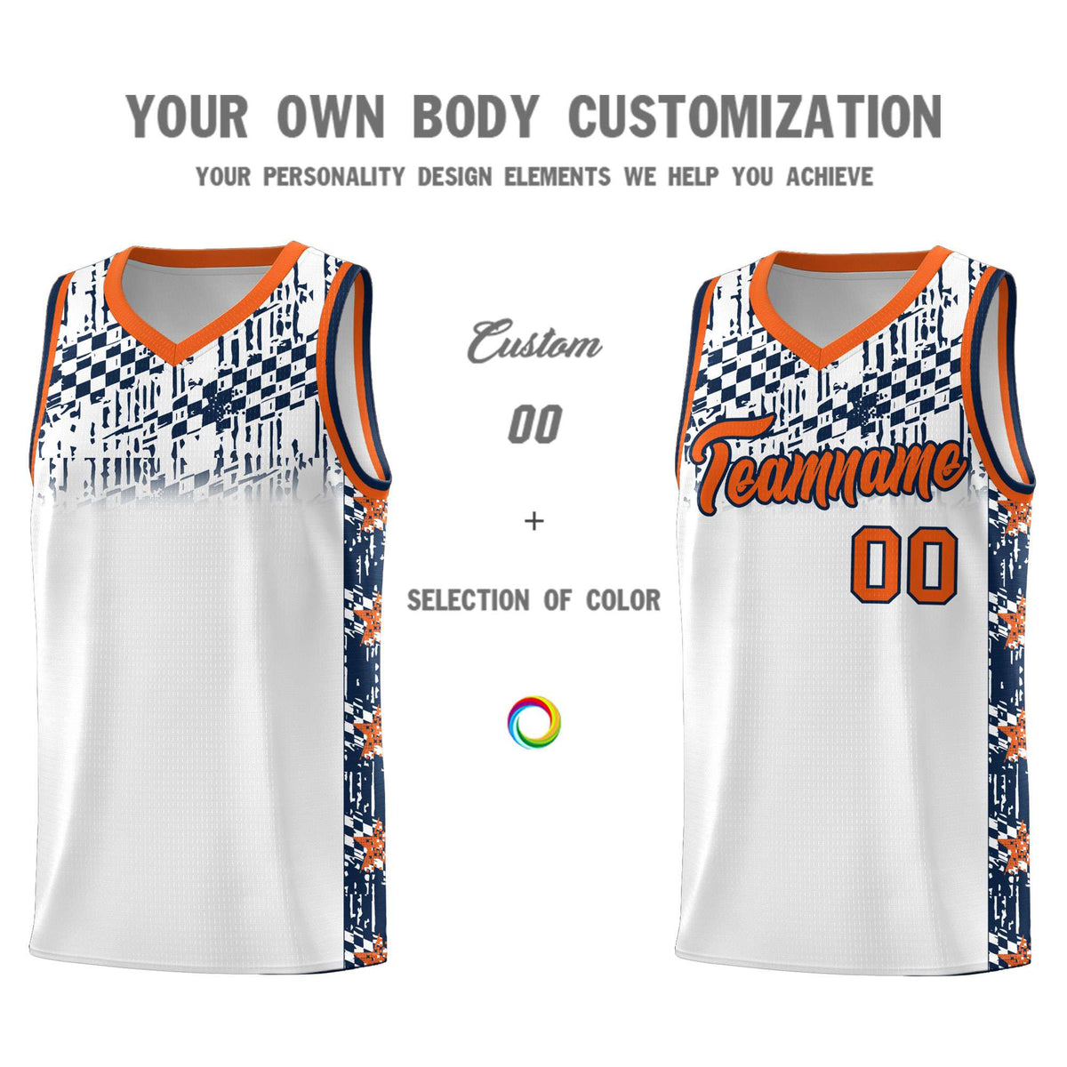 Custom White Mosaic Stars Pattern Sports Uniform Basketball Jersey|KXKSHOP