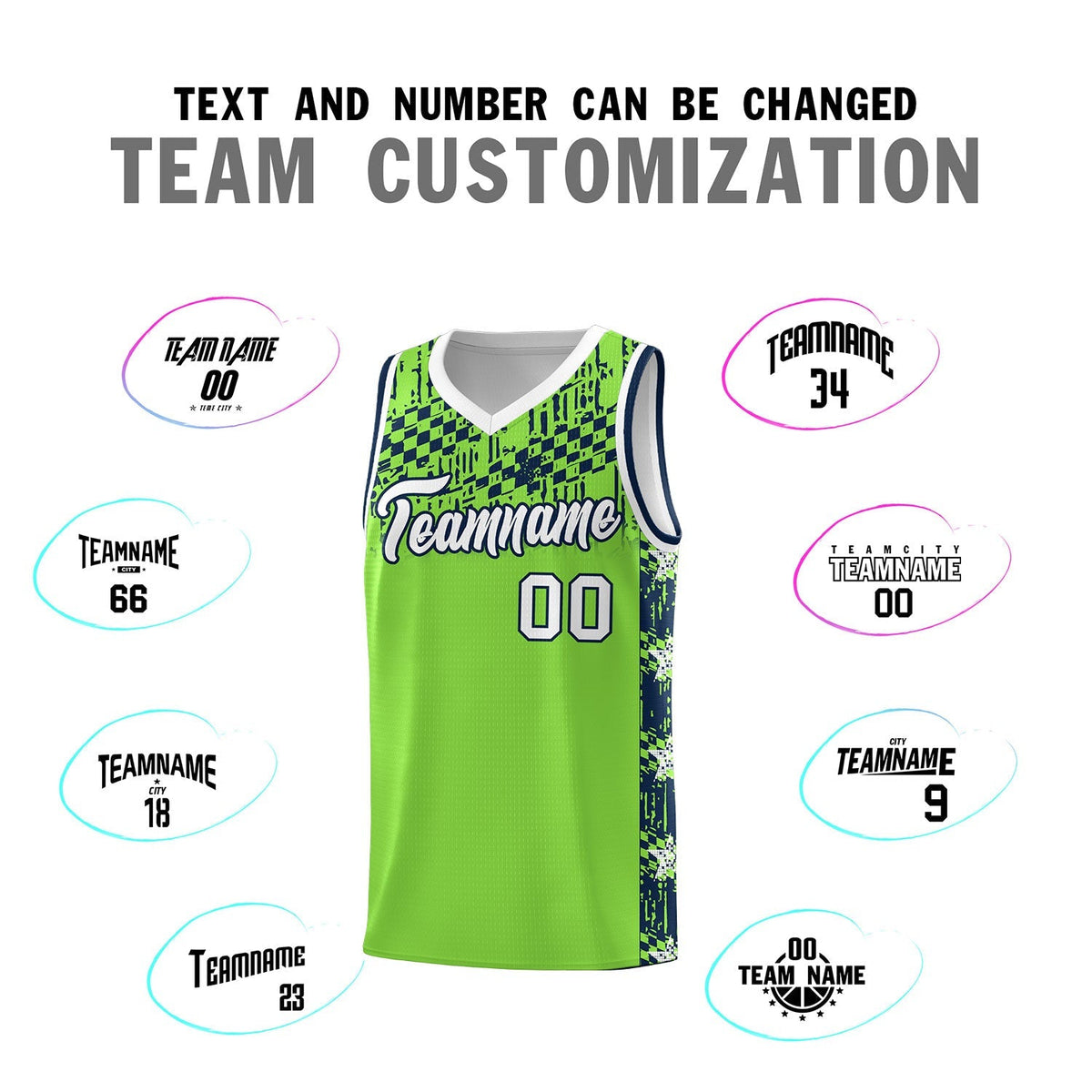 Custom Neon Green Mosaic Stars Pattern Sports Uniform Basketball Jersey|KXKSHOP