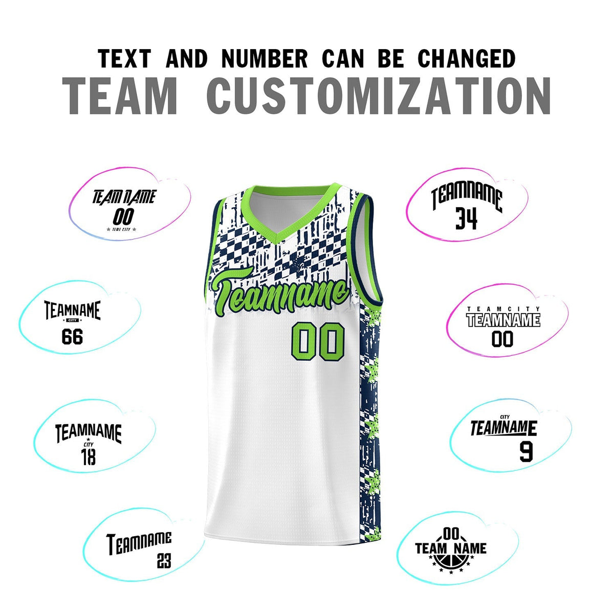 Custom White Mosaic Stars Pattern Sports Uniform Basketball Jersey|KXKSHOP