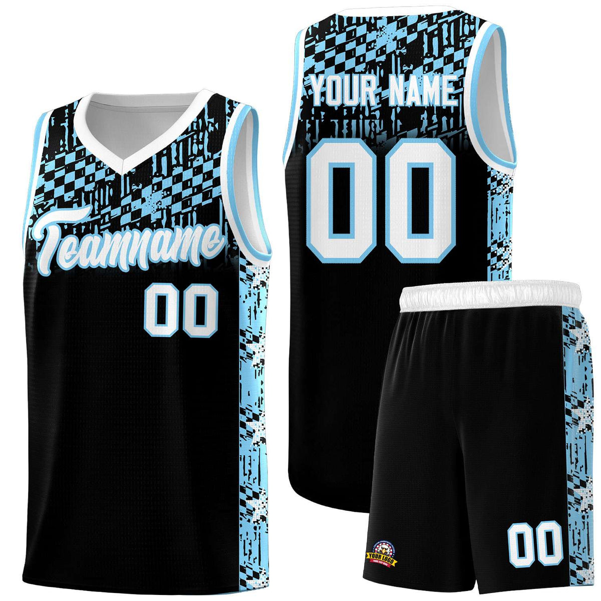 Custom Black Mosaic Stars Pattern Sports Uniform Basketball Jersey|KXKSHOP