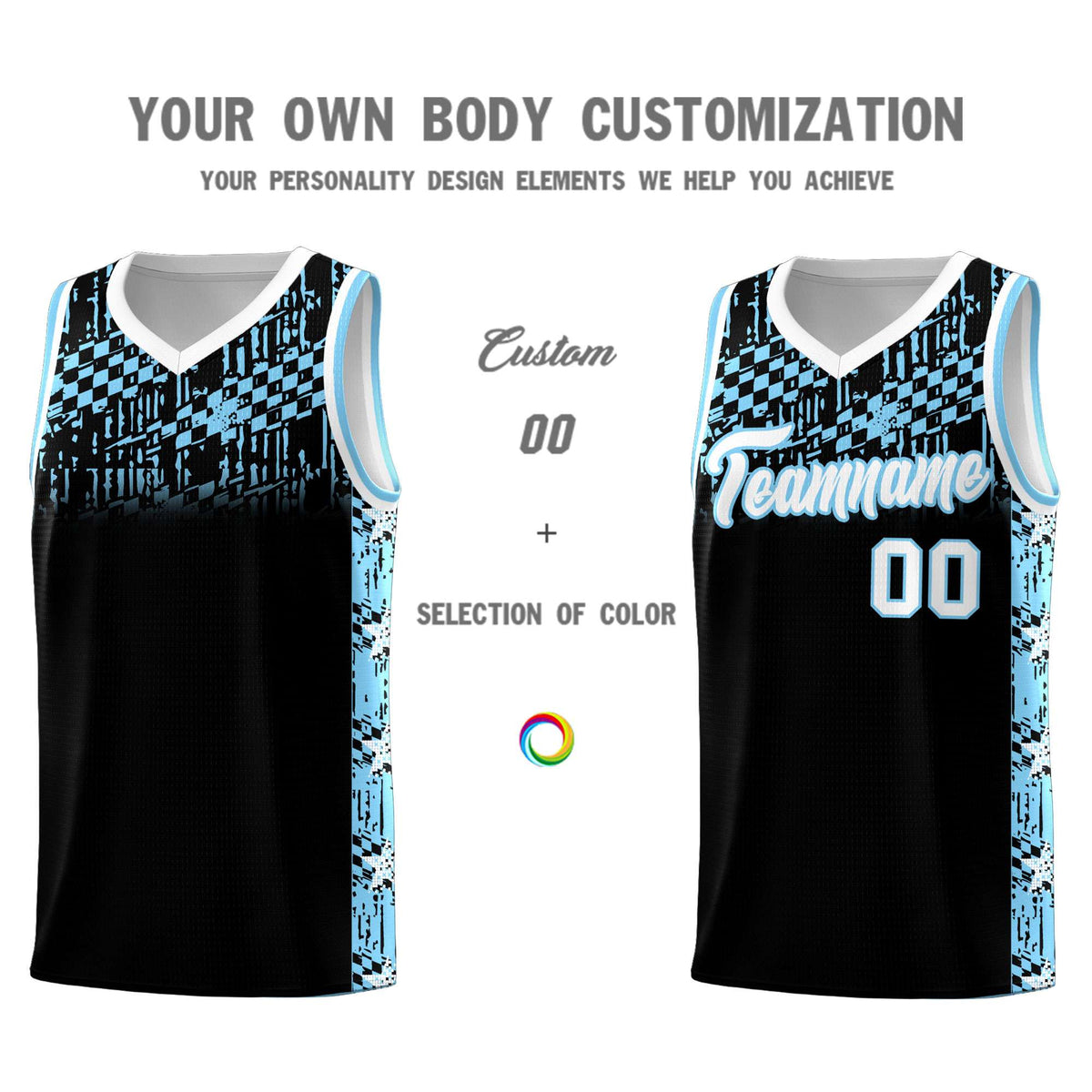 Custom Black Mosaic Stars Pattern Sports Uniform Basketball Jersey|KXKSHOP