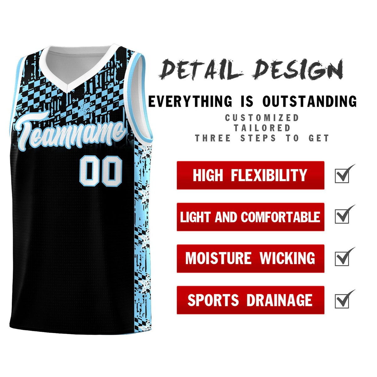 Custom Black Mosaic Stars Pattern Sports Uniform Basketball Jersey|KXKSHOP