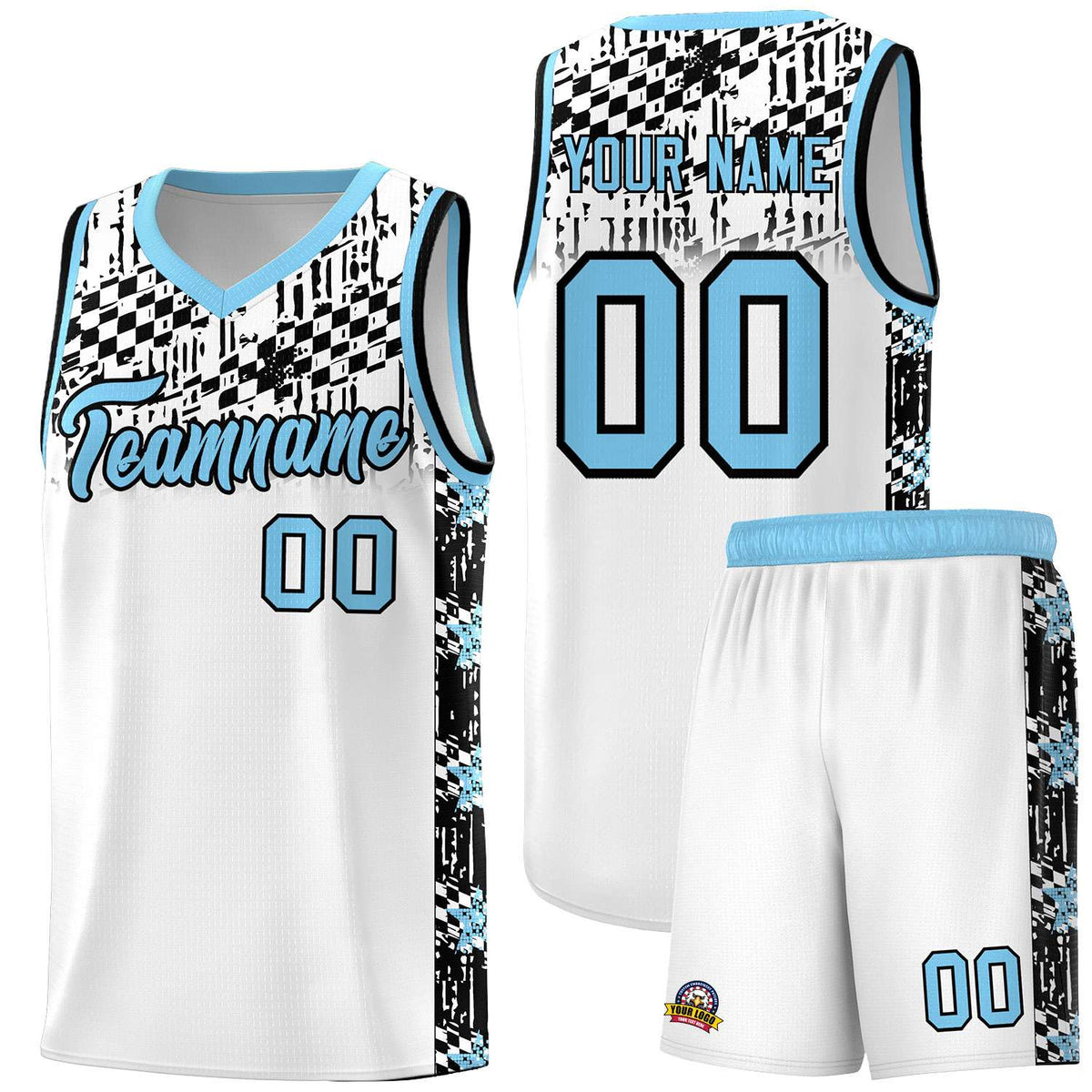 Custom White Mosaic Stars Pattern Sports Uniform Basketball Jersey|KXKSHOP
