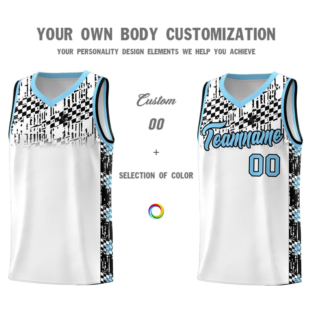 Custom White Mosaic Stars Pattern Sports Uniform Basketball Jersey|KXKSHOP