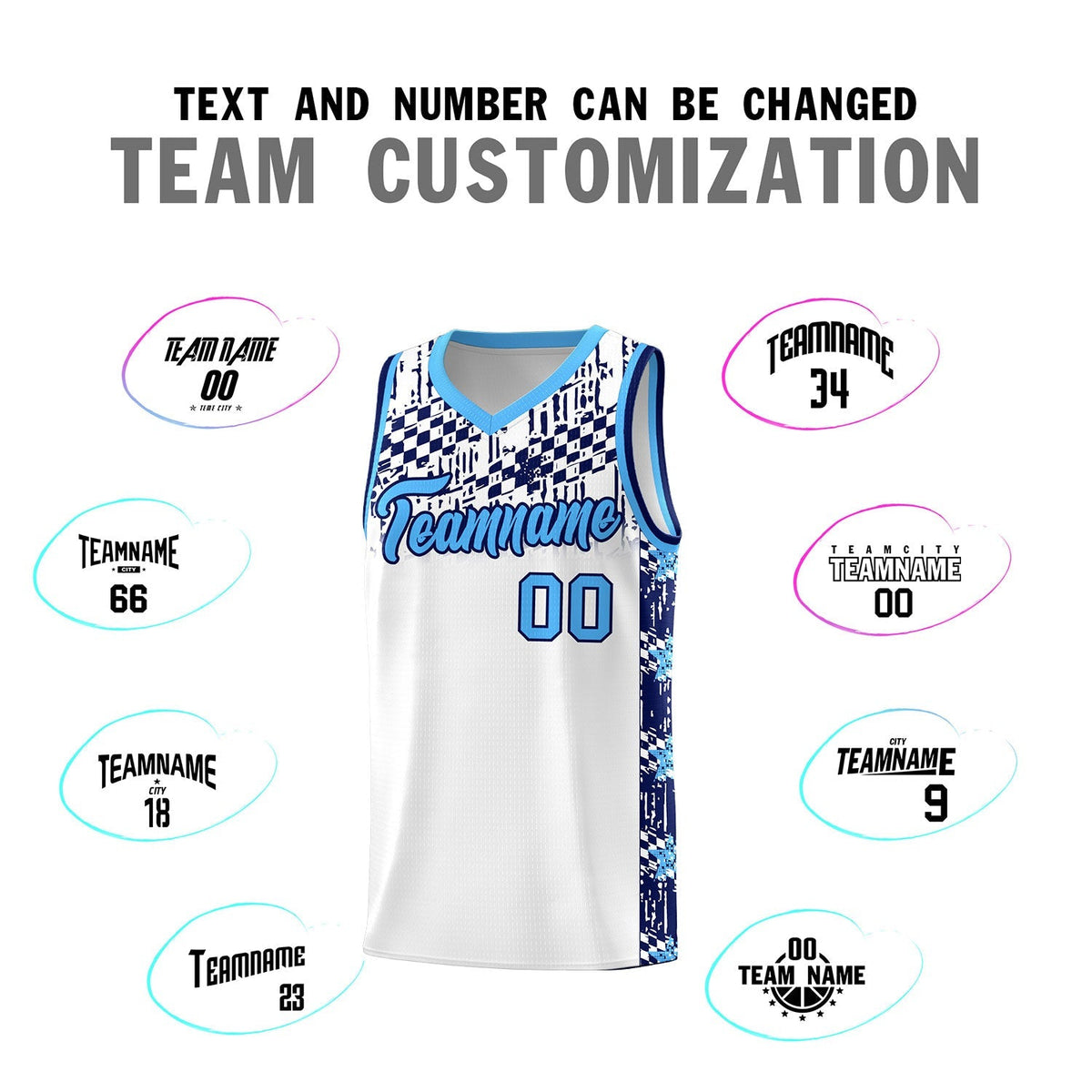 Custom White Mosaic Stars Pattern Sports Uniform Basketball Jersey|KXKSHOP