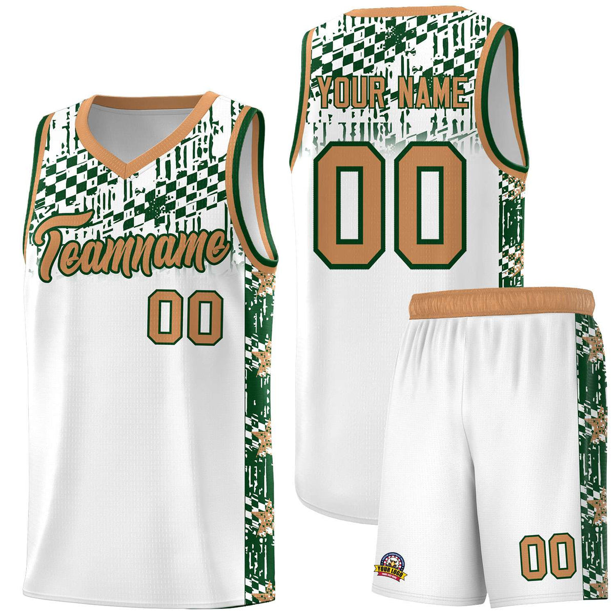 Custom White Mosaic Stars Pattern Sports Uniform Basketball Jersey|KXKSHOP