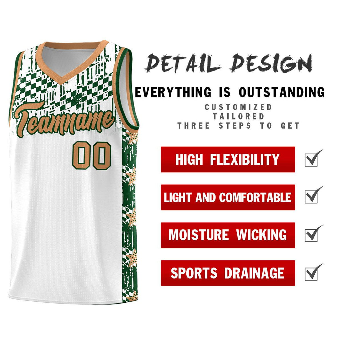 Custom White Mosaic Stars Pattern Sports Uniform Basketball Jersey|KXKSHOP