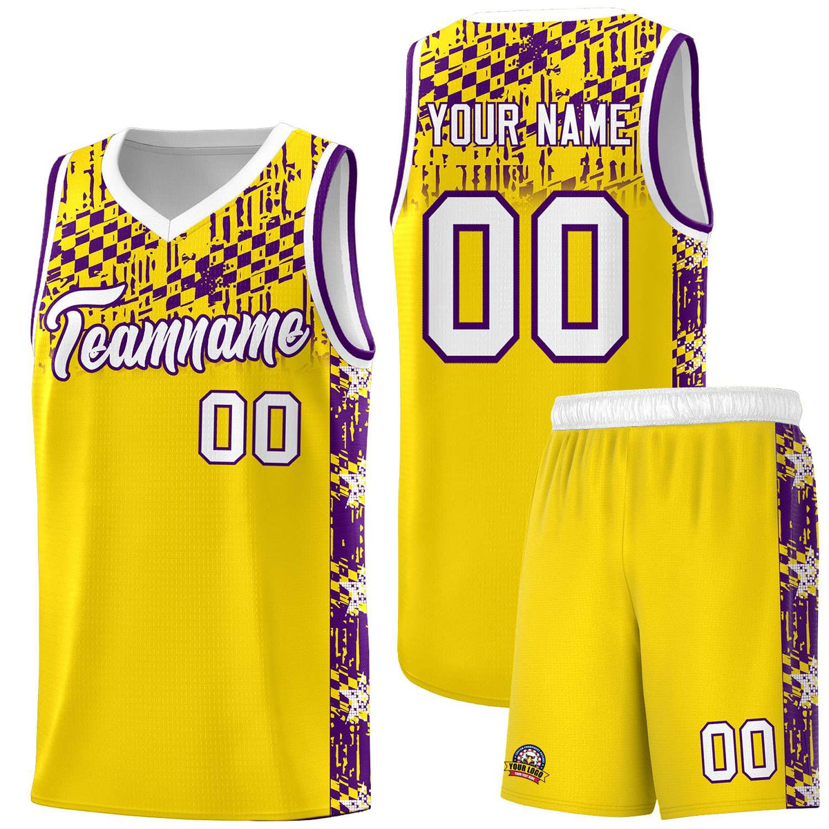 Custom Gold Mosaic Stars Pattern Sports Uniform Basketball Jersey|KXKSHOP