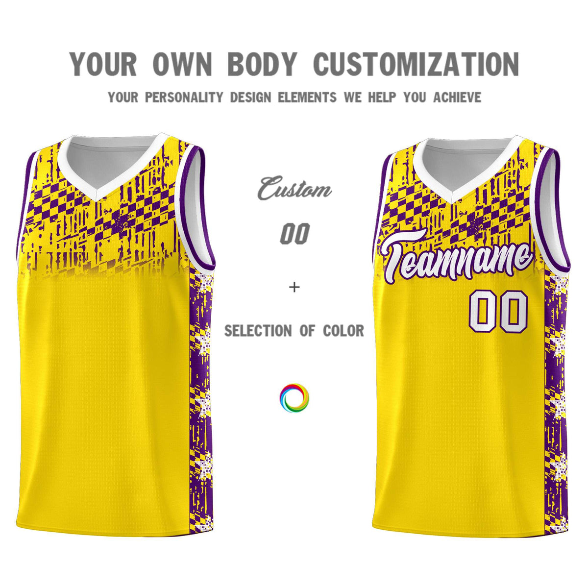 Custom Gold Mosaic Stars Pattern Sports Uniform Basketball Jersey|KXKSHOP