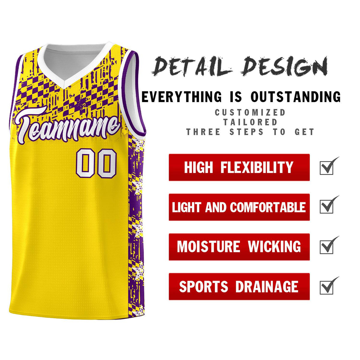 Custom Gold Mosaic Stars Pattern Sports Uniform Basketball Jersey|KXKSHOP