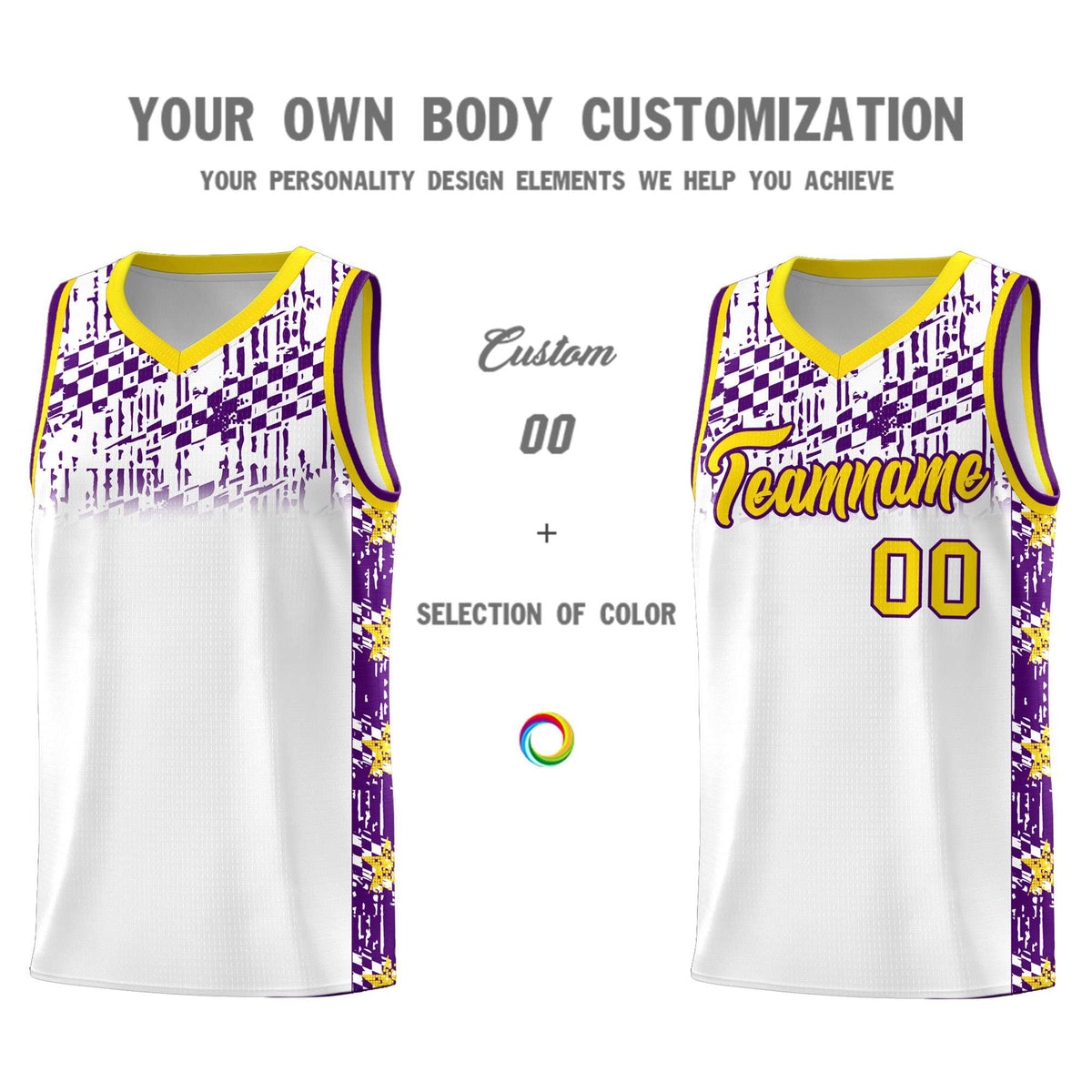 Custom White Mosaic Stars Pattern Sports Uniform Basketball Jersey|KXKSHOP