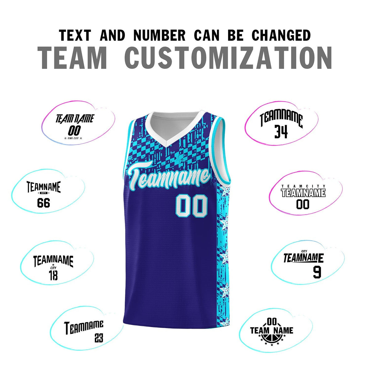 Custom Royal Mosaic Stars Pattern Sports Uniform Basketball Jersey|KXKSHOP