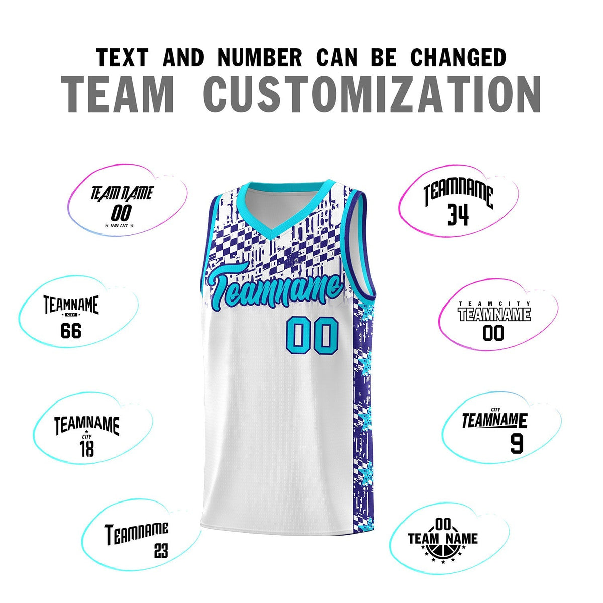 Custom White Mosaic Stars Pattern Sports Uniform Basketball Jersey|KXKSHOP