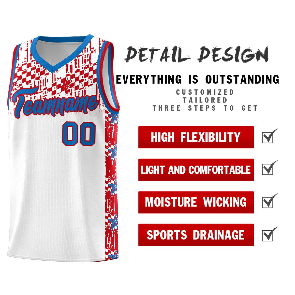 Custom White Mosaic Stars Pattern Sports Uniform Basketball Jersey|KXKSHOP