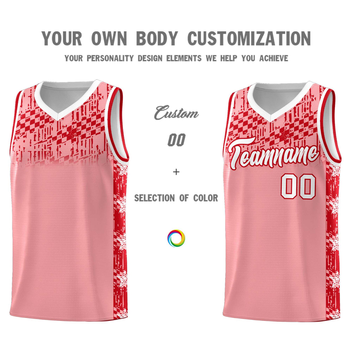 Custom Light Pink Mosaic Stars Pattern Sports Uniform Basketball Jersey|KXKSHOP
