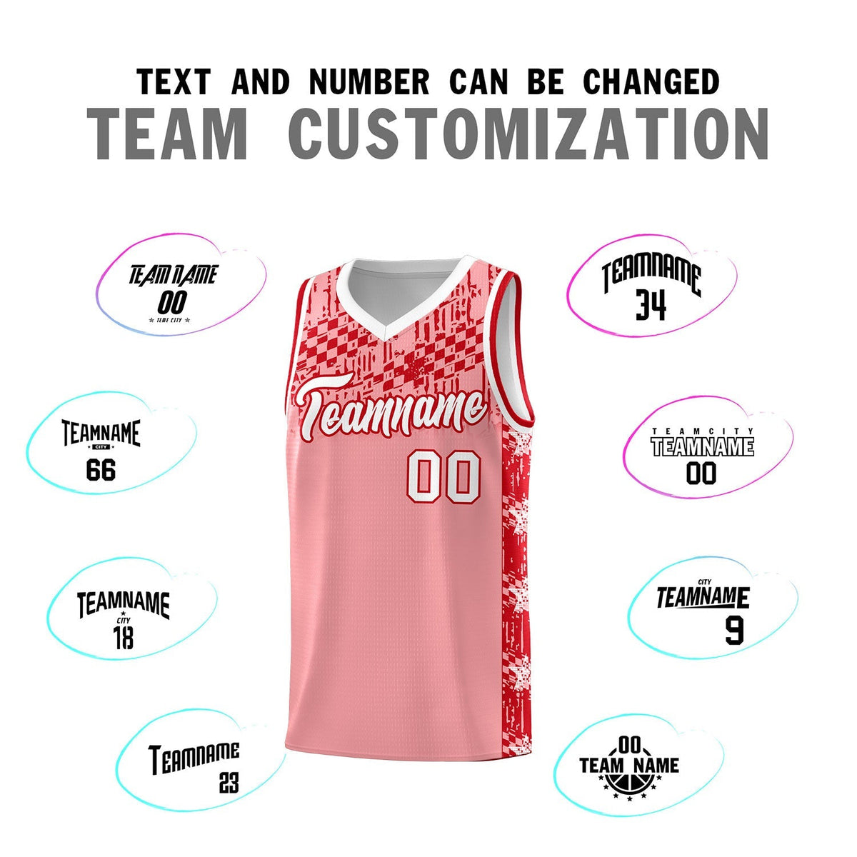 Custom Light Pink Mosaic Stars Pattern Sports Uniform Basketball Jersey|KXKSHOP