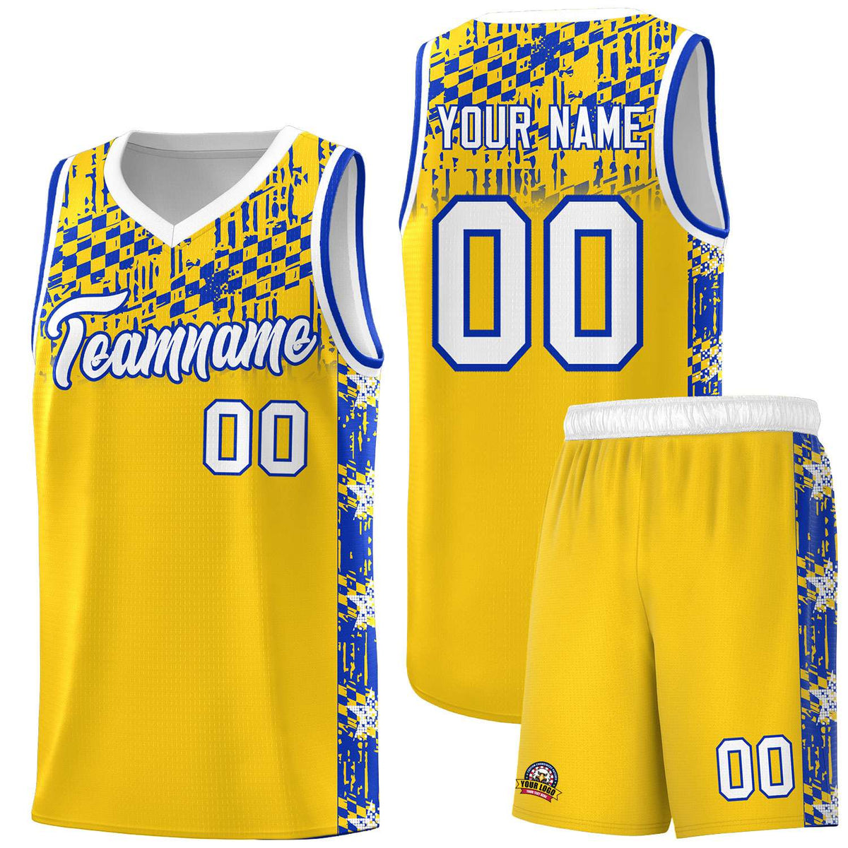 Custom Gold Mosaic Stars Pattern Sports Uniform Basketball Jersey|KXKSHOP