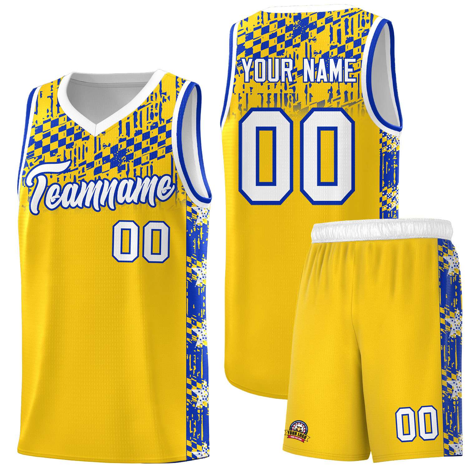 Custom Gold Mosaic Stars Pattern Sports Uniform Basketball Jersey|KXKSHOP