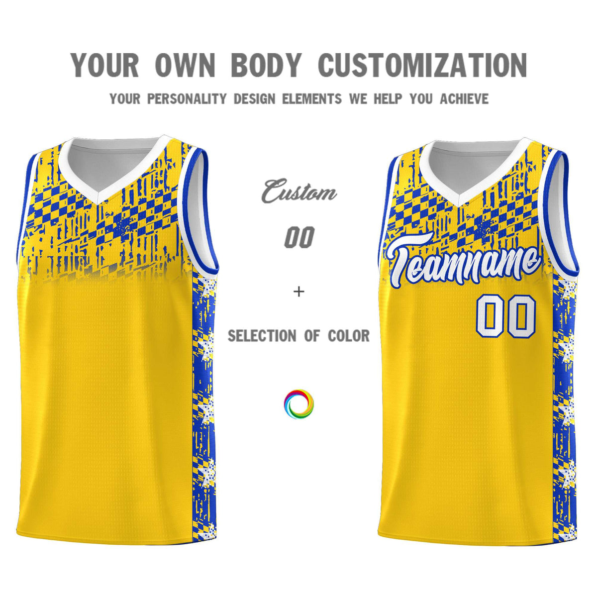 Custom Gold Mosaic Stars Pattern Sports Uniform Basketball Jersey|KXKSHOP